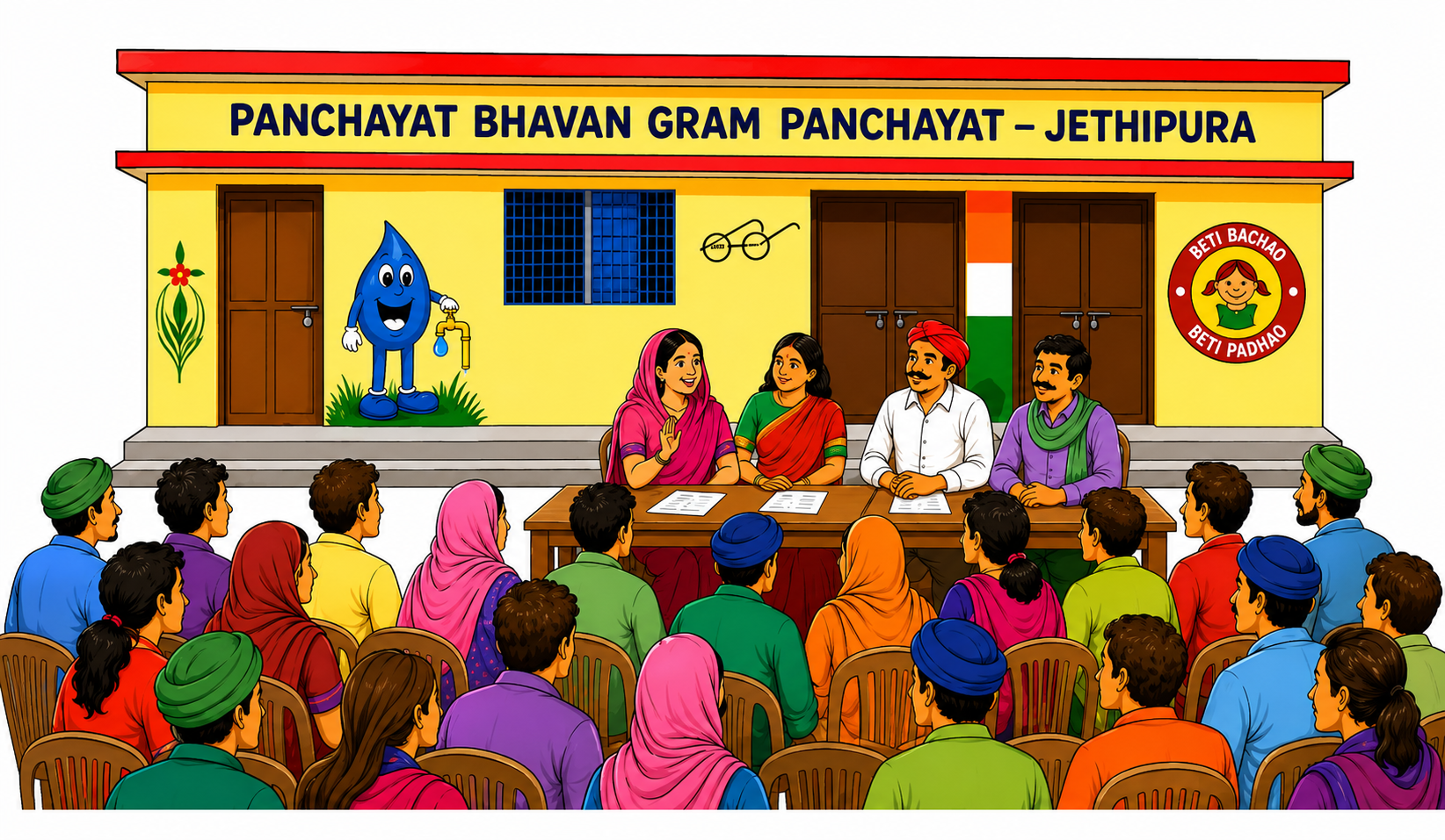 Gram Panchayat meeting at Jethipura